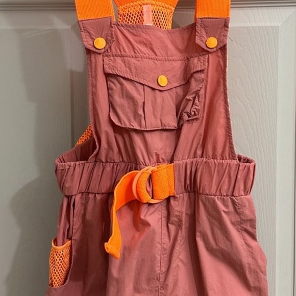 NWT free people pink and orange overalls - Picture 7 of 15
